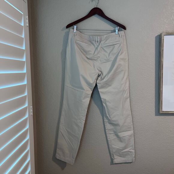 Garnet Hill Organic Cotton Straight Leg Khaki Chino Pant Tan Beige 12 - Picture 3 of 9